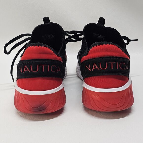Nautica Vintro Sneakers Size 11 – Red Black Mesh Athletic Shoes Comfort Sole - Picture 7 of 9